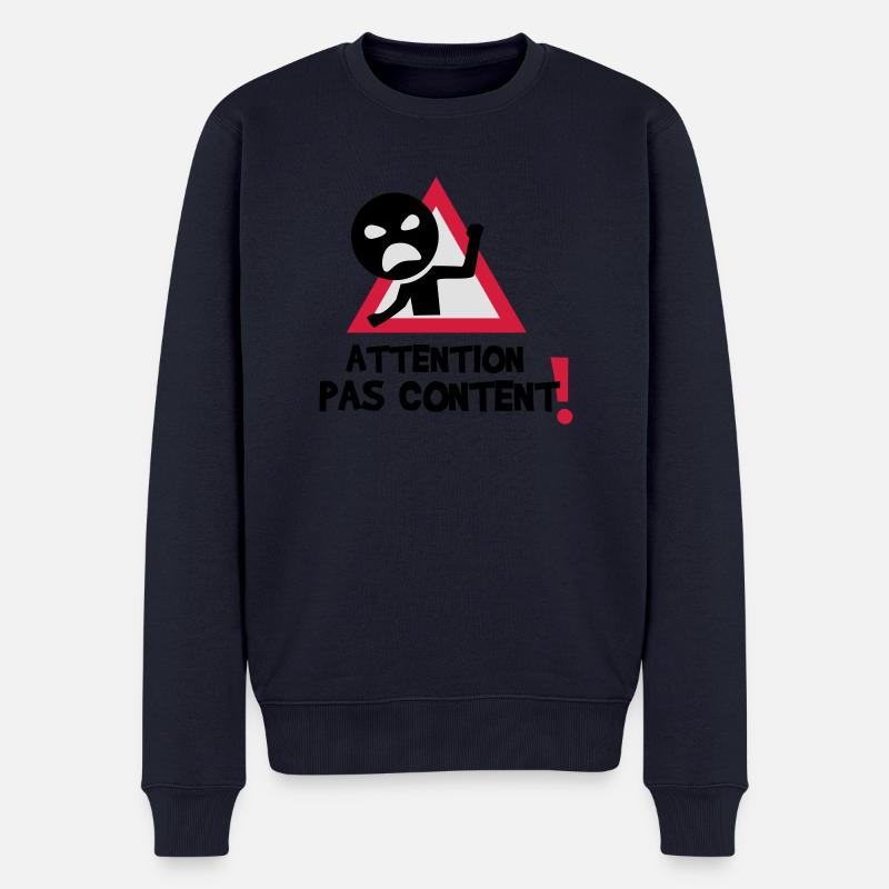 pas content ! - Pull Premium bio Homme - bleu marine