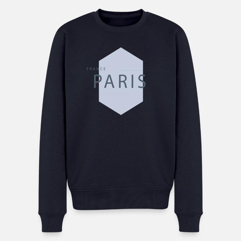 PARIS FRANCE PARIS - Männer Premium Bio Pullover - Navy