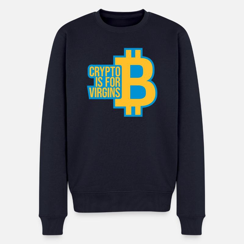 Crypto est pour les vierges - Pull Premium bio Homme - bleu marine