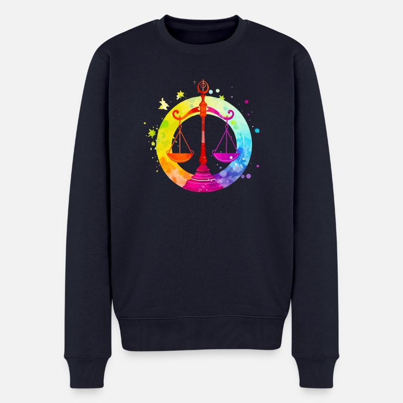 Maßstabsschild 2 - Männer Premium Bio Pullover - Navy