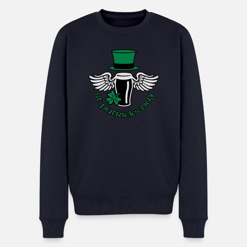 st_patricks_beer - Männer Premium Bio Pullover - Navy