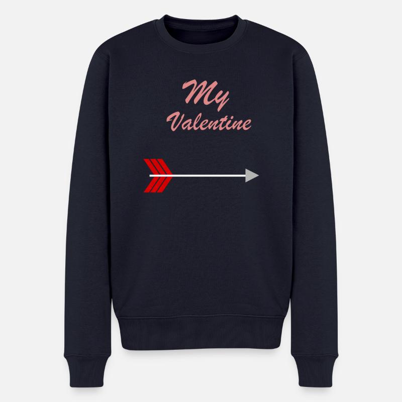 My Valentine rose Design - Männer Premium Bio Pullover - Navy