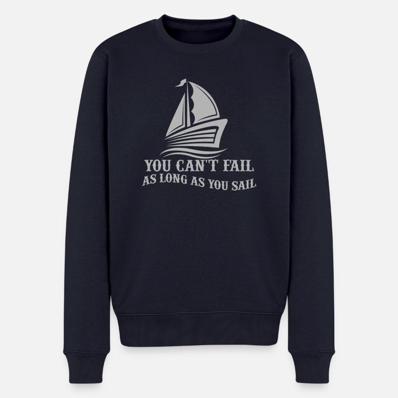 Segelboot mit Slogan - Männer Premium Bio Pullover - Navy
