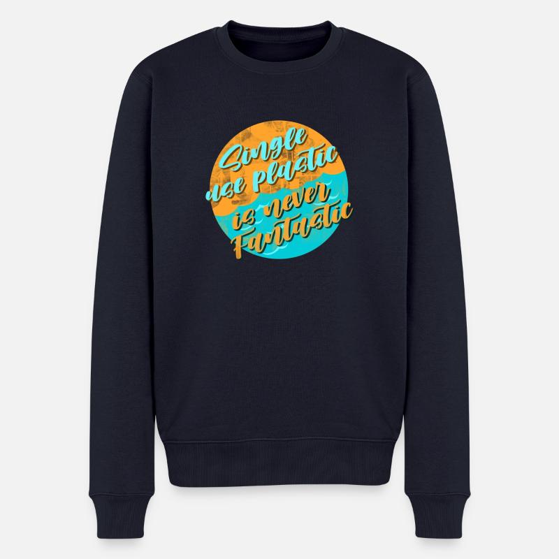 Plastik vermeiden - Männer Premium Bio Pullover - Navy
