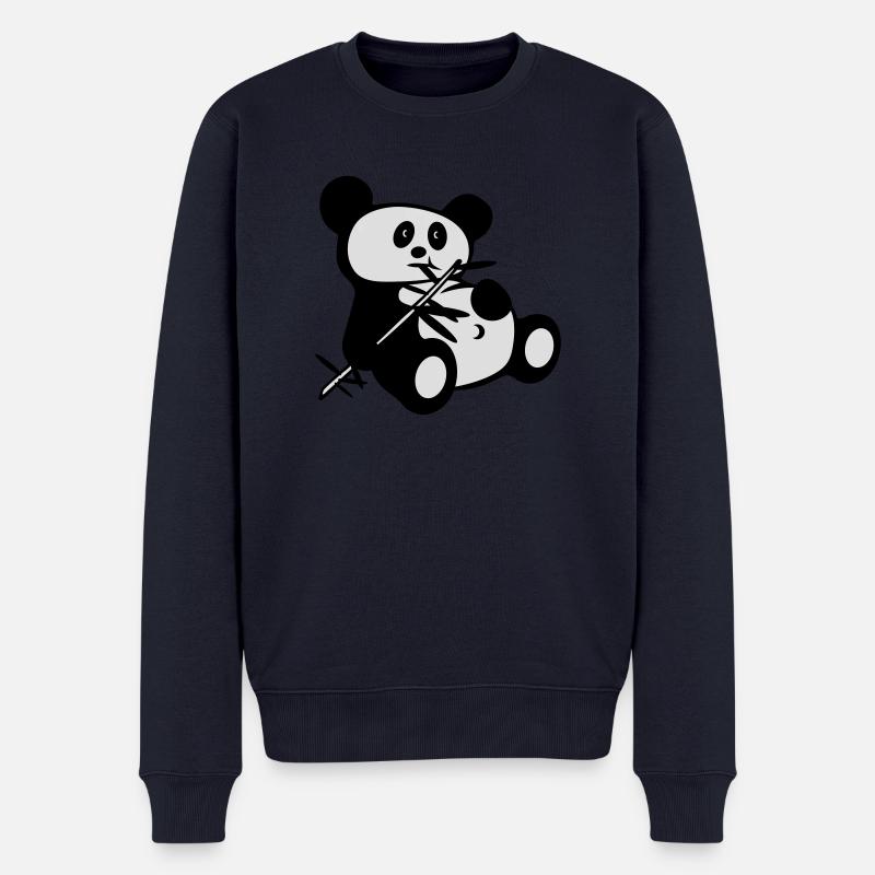 lazy panda - Männer Premium Bio Pullover - Navy