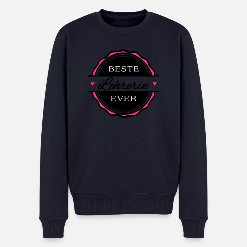 Beste Lehrerin ever - Männer Premium Bio Pullover - Navy