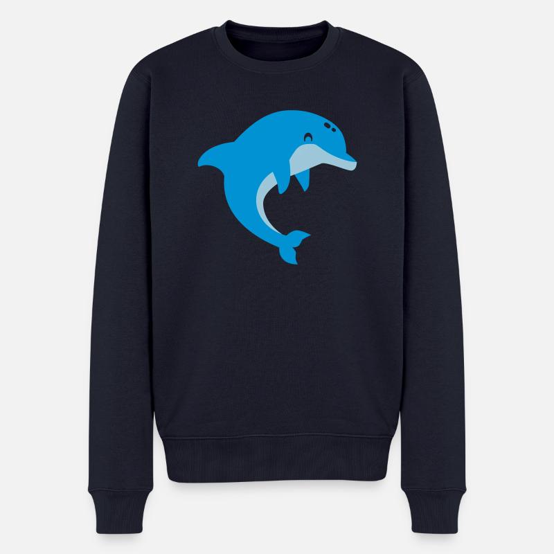 Delfin - Männer Premium Bio Pullover - Navy