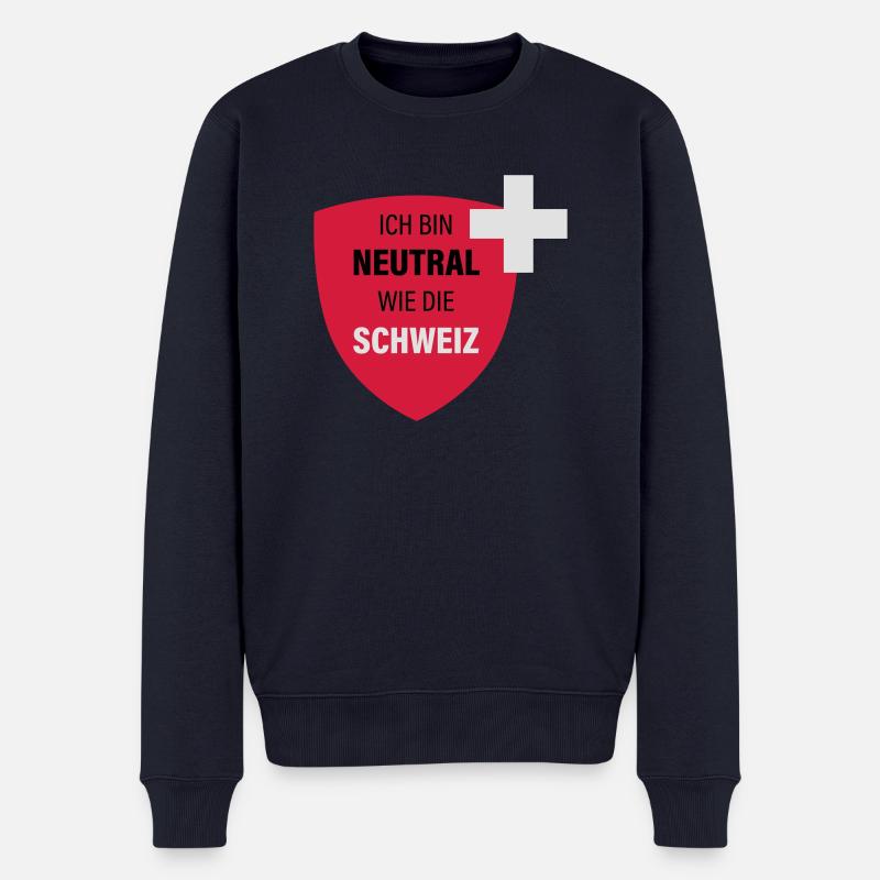 Neutral wie die Schweiz - Männer Premium Bio Pullover - Navy