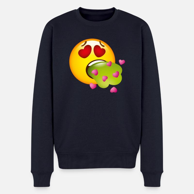 Smiley Glossy Barf Love - Pull Premium bio Homme - bleu marine