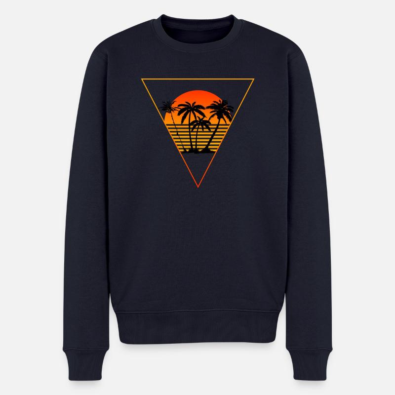 Synthwave-Retrowave - Männer Premium Bio Pullover - Navy