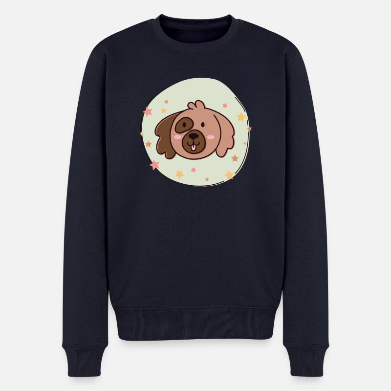 Hund - Männer Premium Bio Pullover - Navy