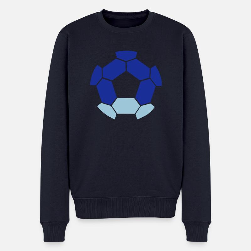 REVERSE (Negativbild) FUSSBALL-Ball - Männer Premium Bio Pullover - Navy