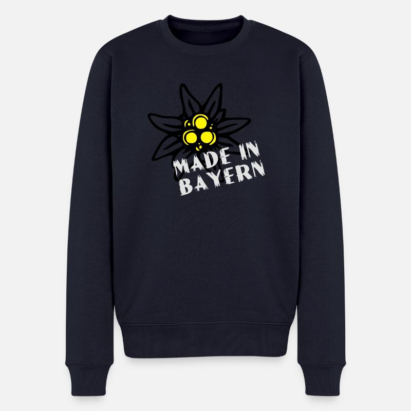 edelweiss made in bayern - Männer Premium Bio Pullover - Navy