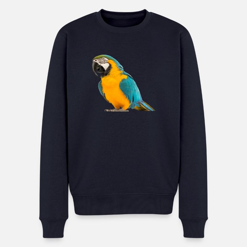 Bunter Papagei - Männer Premium Bio Pullover - Navy