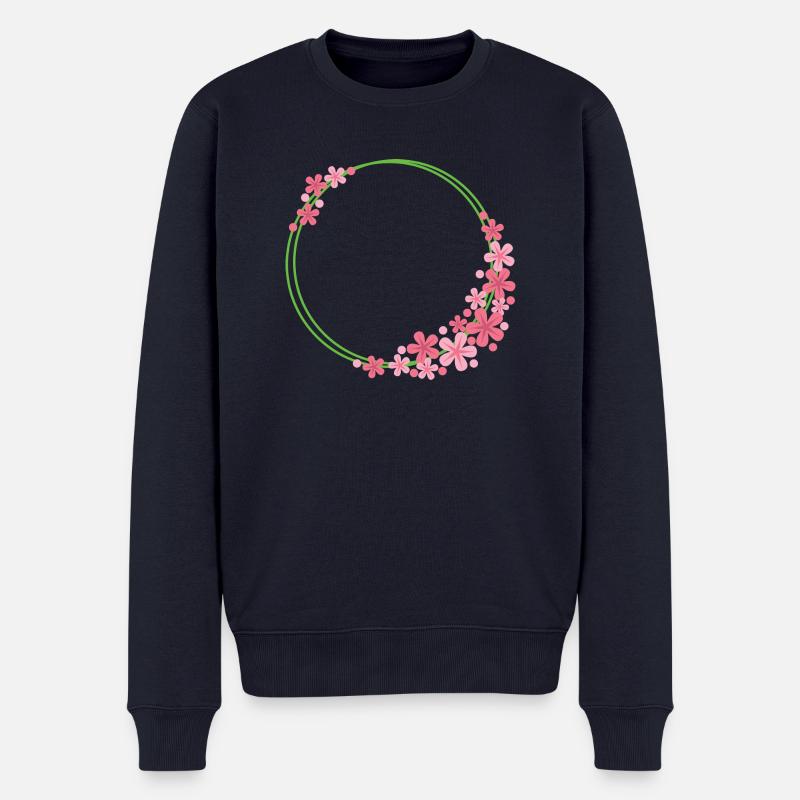 Cadre de fleurs Rond - Pull Premium bio Homme - bleu marine