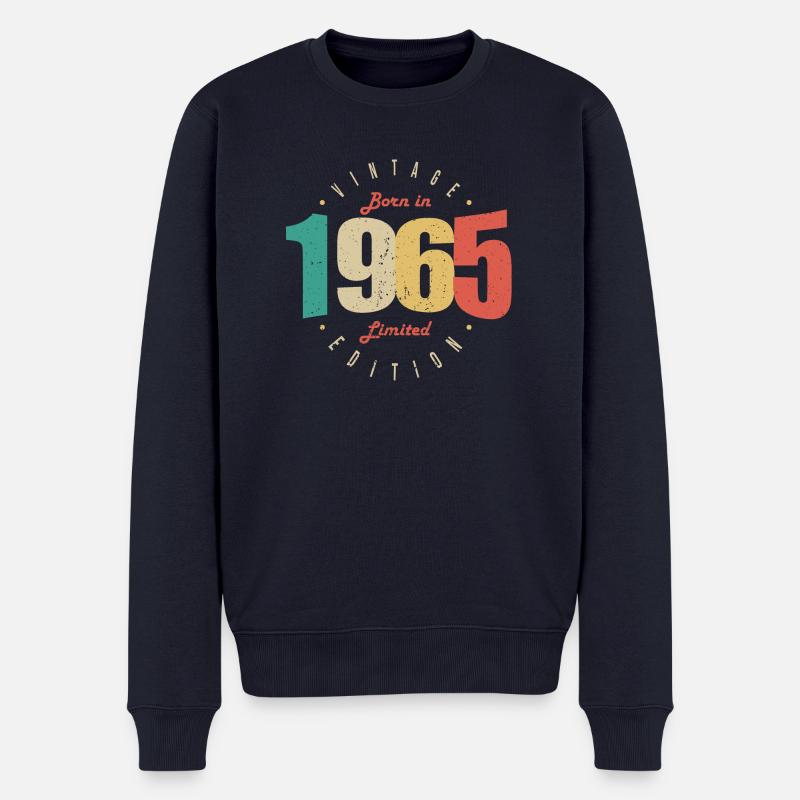 1965 Vintage Retro Geburtstagsgeschenk 1965 - Männer Premium Bio Pullover - Navy