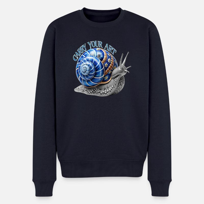 Tragen Sie Ihre Kunst - Männer Premium Bio Pullover - Navy
