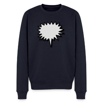 Schild - Männer Premium Bio Pullover - Navy - Vorne - Nico (187cm)