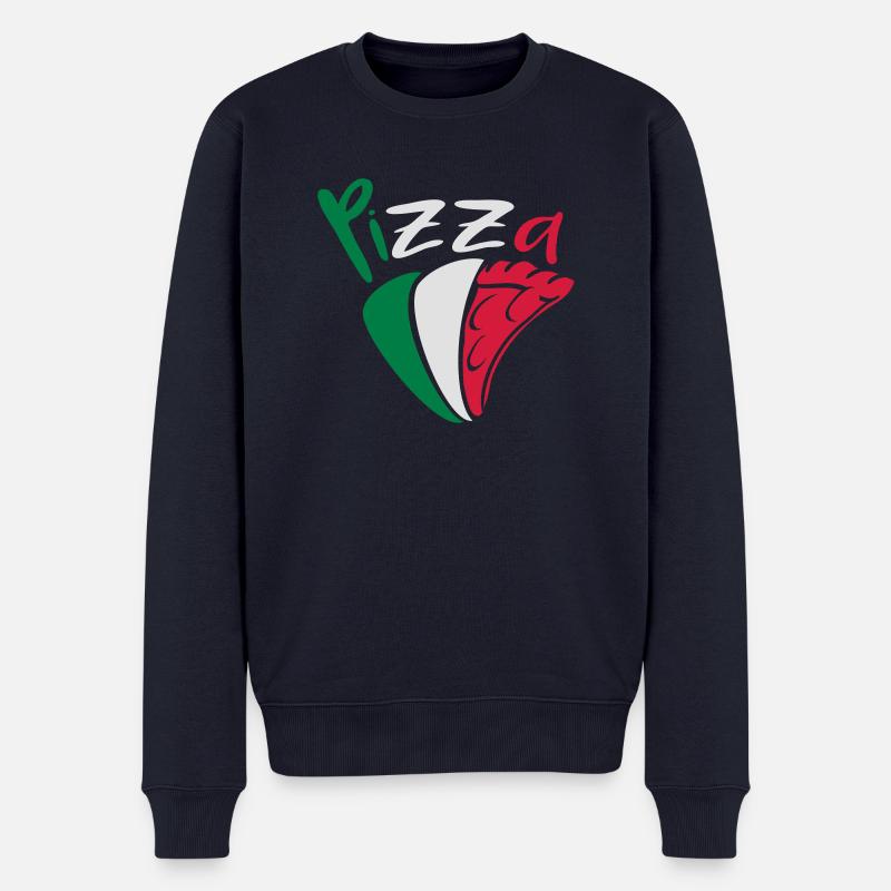 flagge italien pizza essen salami lecker farben te - Männer Premium Bio Pullover - Navy