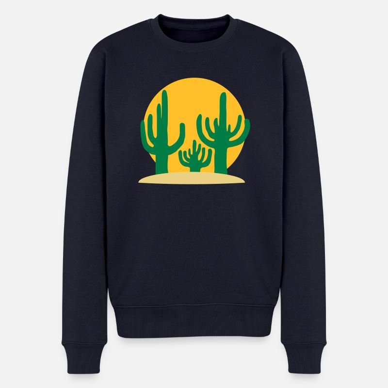 Soleil 3 Cactus Désert - Pull Premium bio Homme - bleu marine