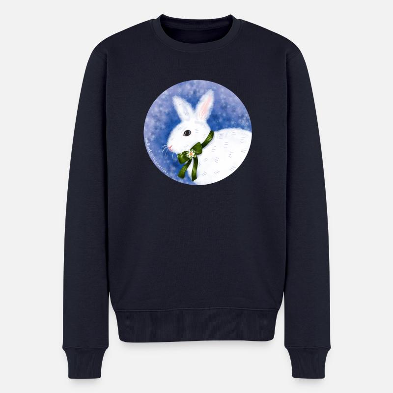 Winter Hase - Männer Premium Bio Pullover - Navy
