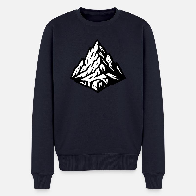 Berg Gipfel Symbol - Männer Premium Bio Pullover - Navy