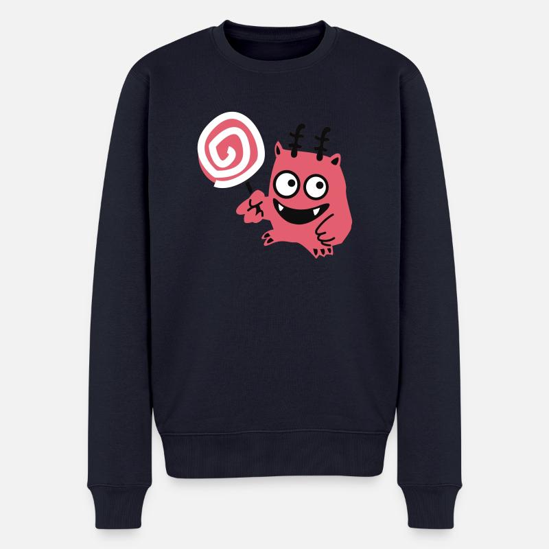 Lolli-Monster - Männer Premium Bio Pullover - Navy