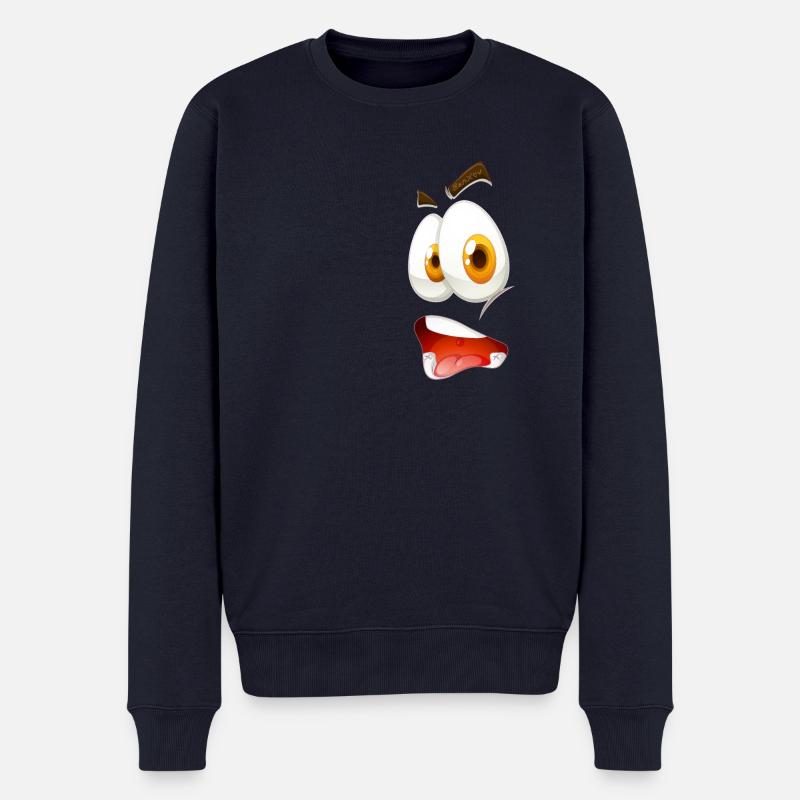 BenXtvs Gesicht - Männer Premium Bio Pullover - Navy