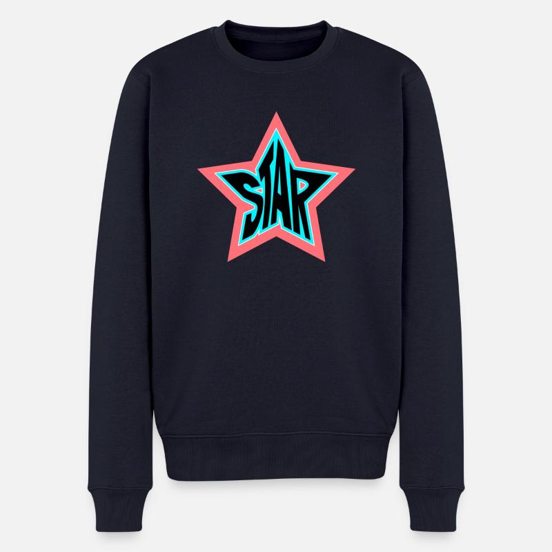 Star Stern - Männer Premium Bio Pullover - Navy