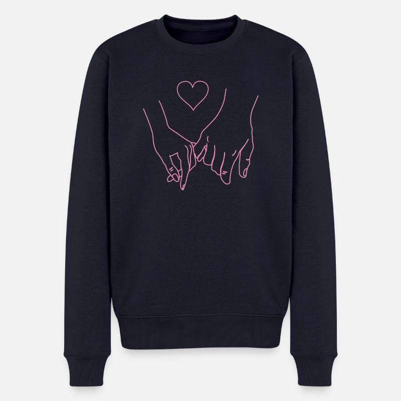 Hände Love - Männer Premium Bio Pullover - Navy