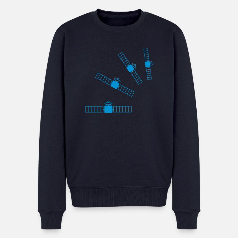 satellites - Männer Premium Bio Pullover - Navy