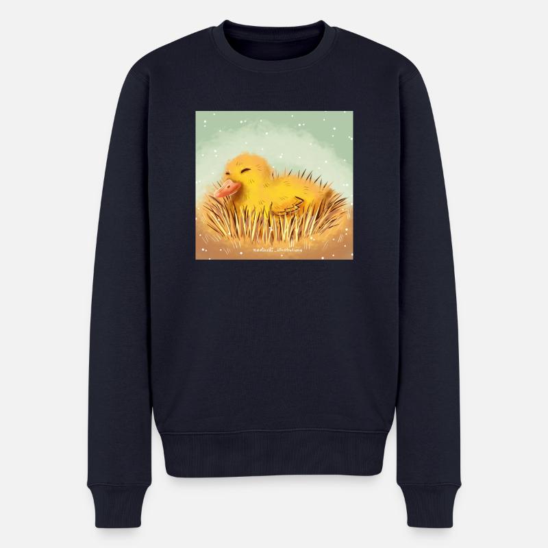 glückliche Ente - Männer Premium Bio Pullover - Navy