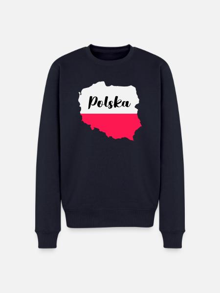 Poland Polska - Men's Premium Organic Jumper - navy
