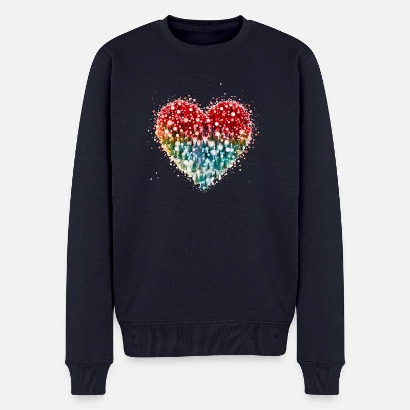 Wunderschönes Weihnachtsherz - Männer Premium Bio Pullover - Navy
