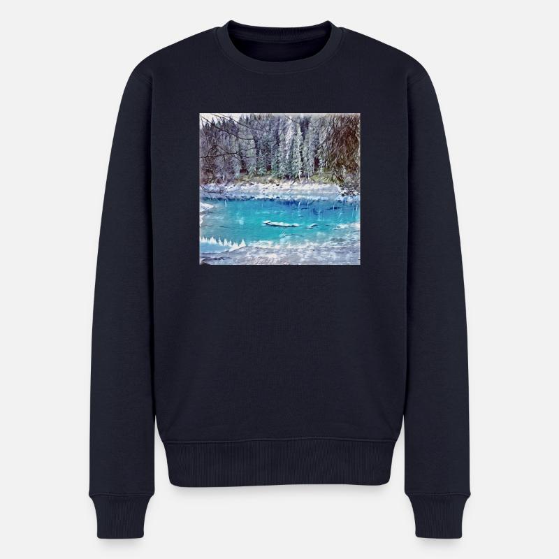 Caumasee - Männer Premium Bio Pullover - Navy