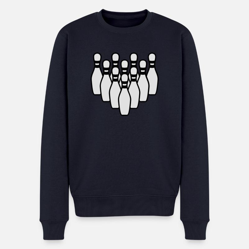 Bowling - Männer Premium Bio Pullover - Navy