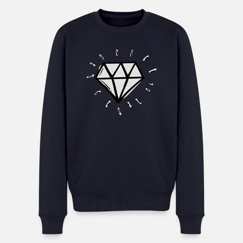 Diamant - Männer Premium Bio Pullover - Navy