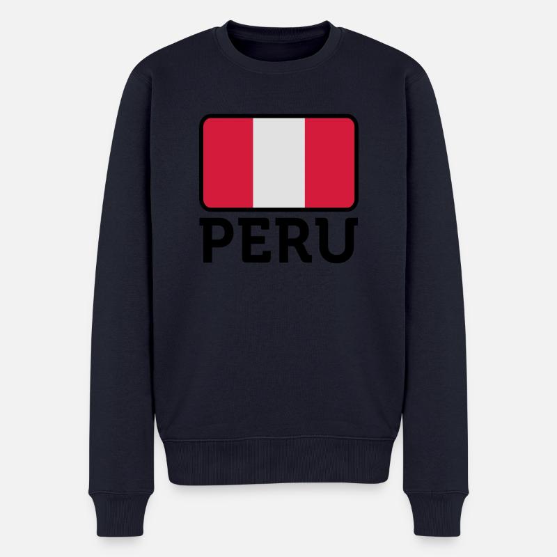 Drapeau national du Pérou - Pull Premium bio Homme - bleu marine