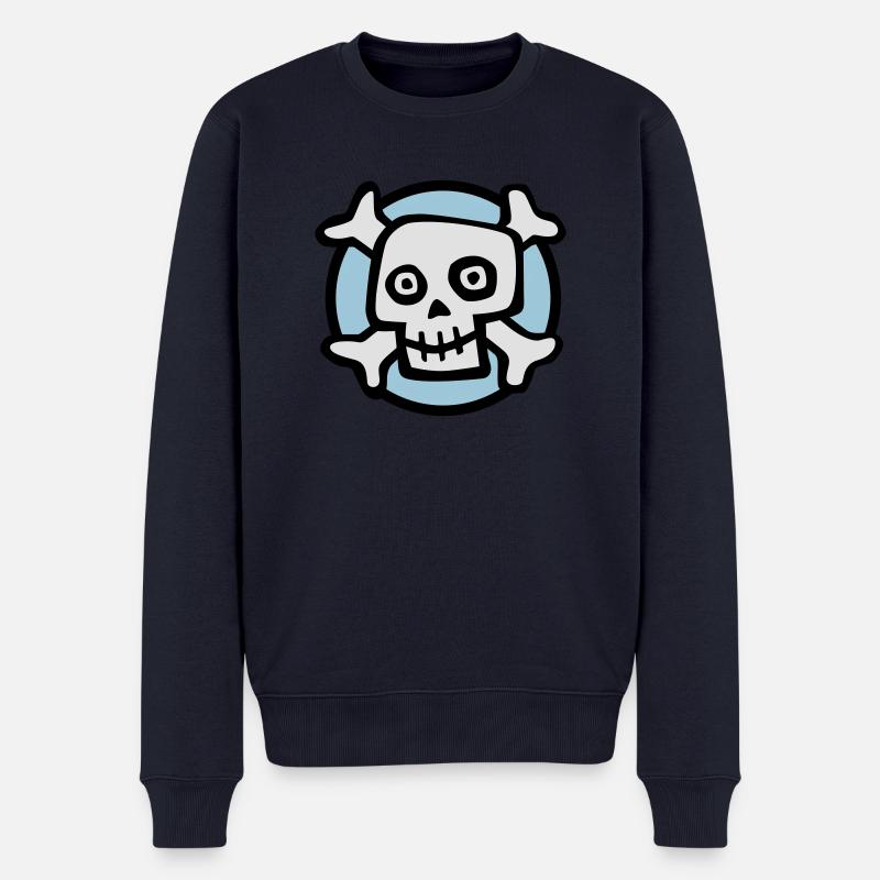 comic_skull_072011_b_3c - Pull Premium bio Homme - bleu marine
