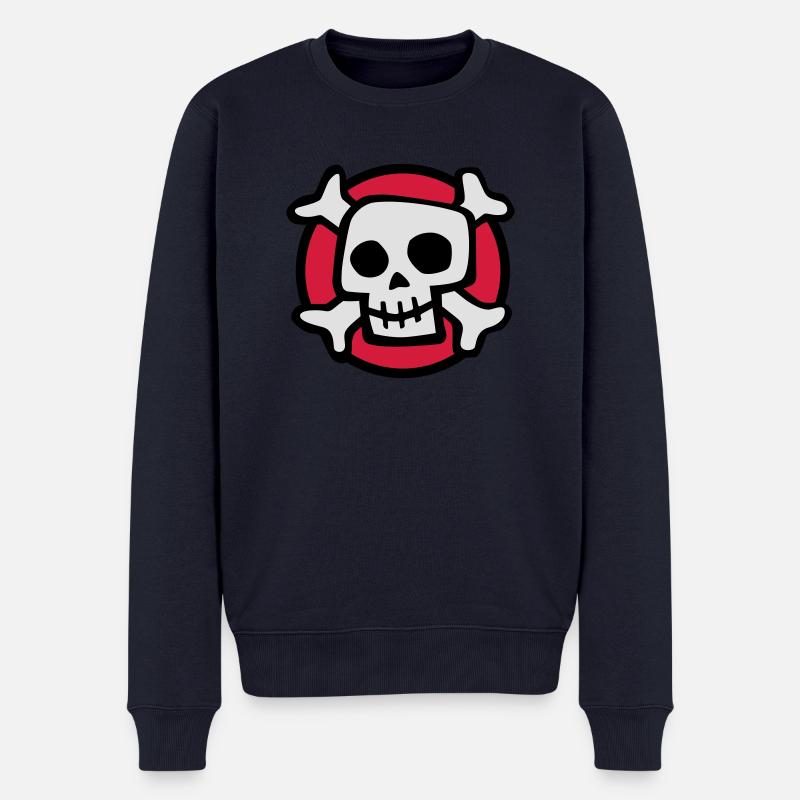 comic_skull_072011_a_3c - Pull Premium bio Homme - bleu marine