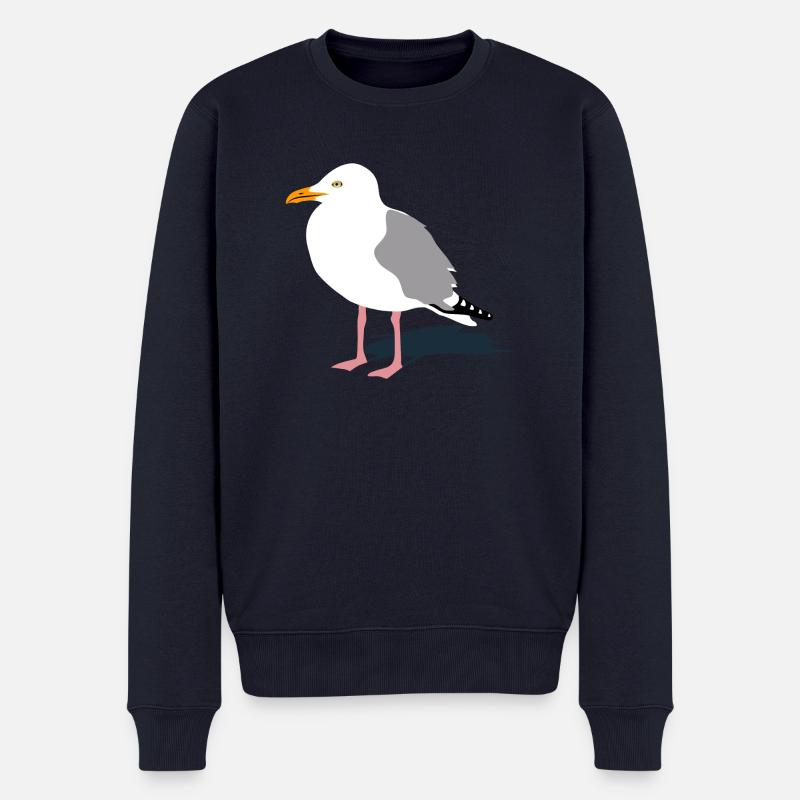 möwe seagull gull hafen segeln sailing hamburg - Männer Premium Bio Pullover - Navy