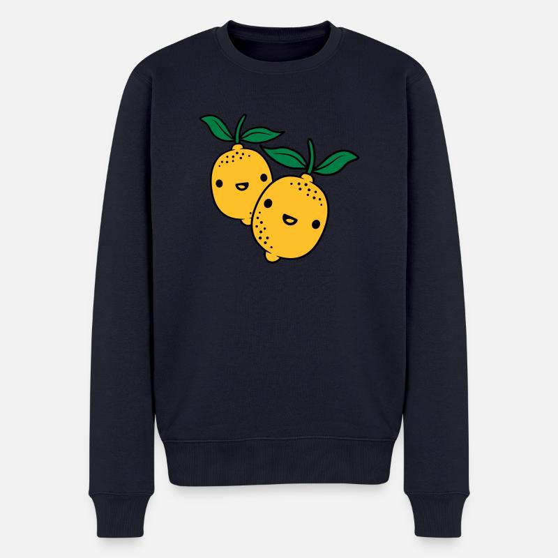 2 citrons kawaii - Pull Premium bio Homme - bleu marine