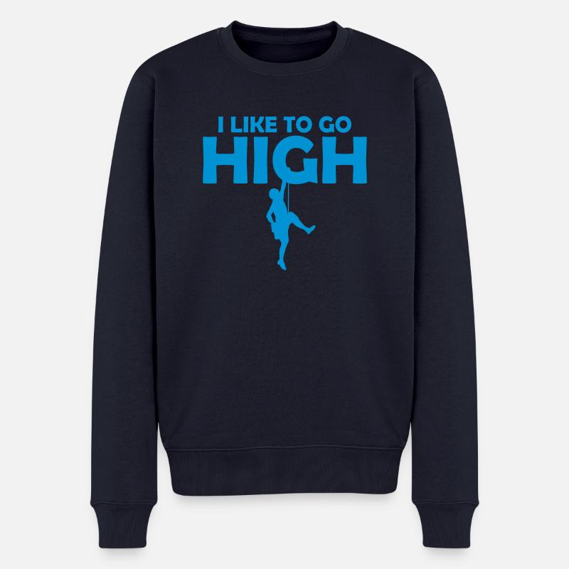 like to get high - Männer Premium Bio Pullover - Navy