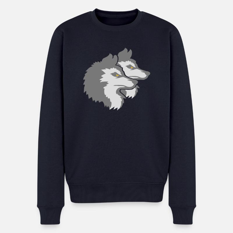 Team Logo Wolf Pack - Männer Premium Bio Pullover - Navy