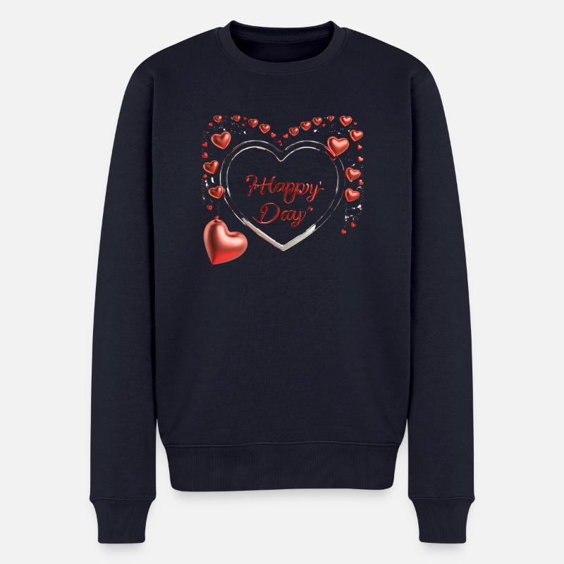 VALENTEN 2025 - Männer Premium Bio Pullover - Navy