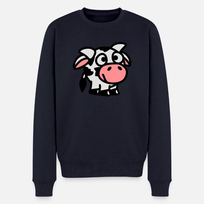 smiley_cow_3c - Pull Premium bio Homme - bleu marine