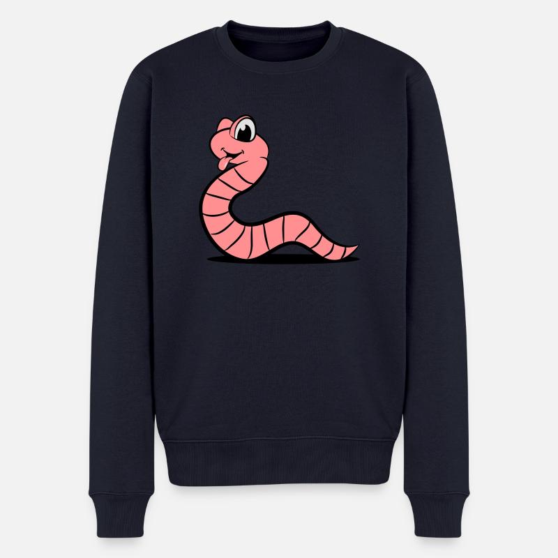 Wurm witzig zunge - Männer Premium Bio Pullover - Navy