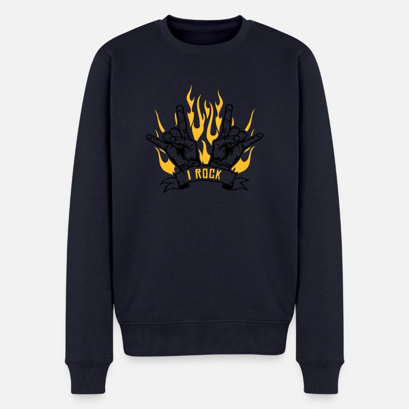 I rock - Männer Premium Bio Pullover - Navy