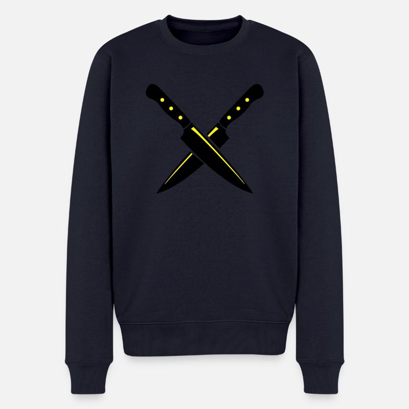 messer_02 - Männer Premium Bio Pullover - Navy