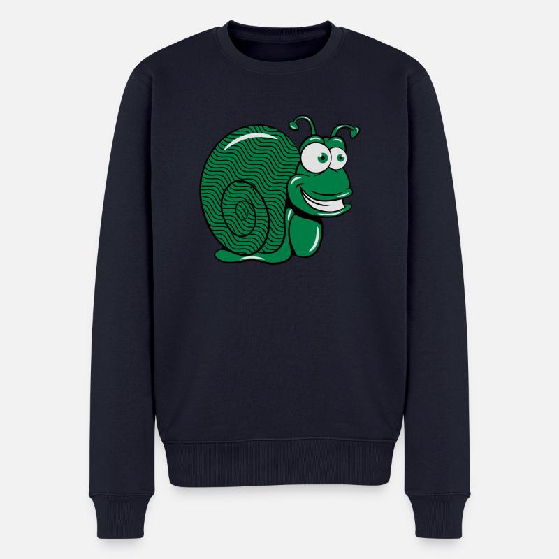 schnecke lustig witzig - Männer Premium Bio Pullover - Navy